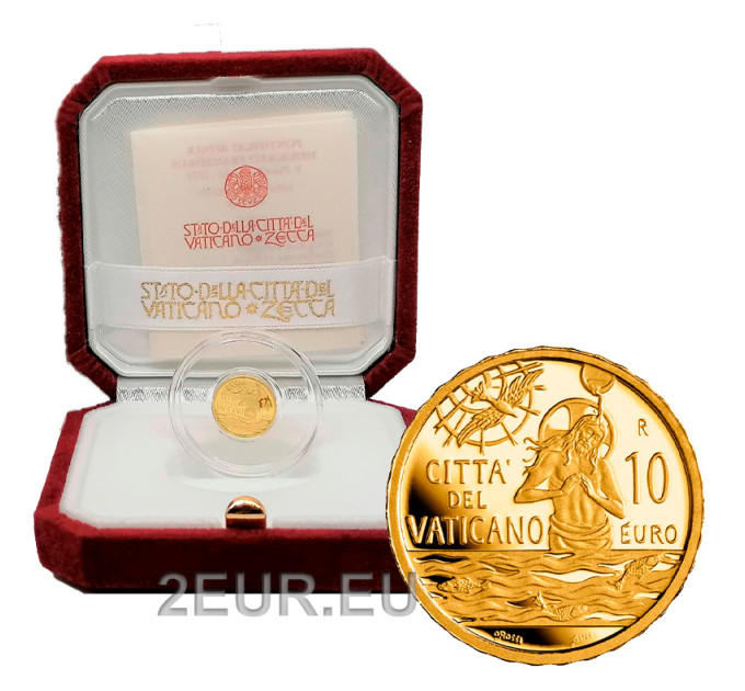 Vaticano 10 euro oro proof 2021 - Battesimo  