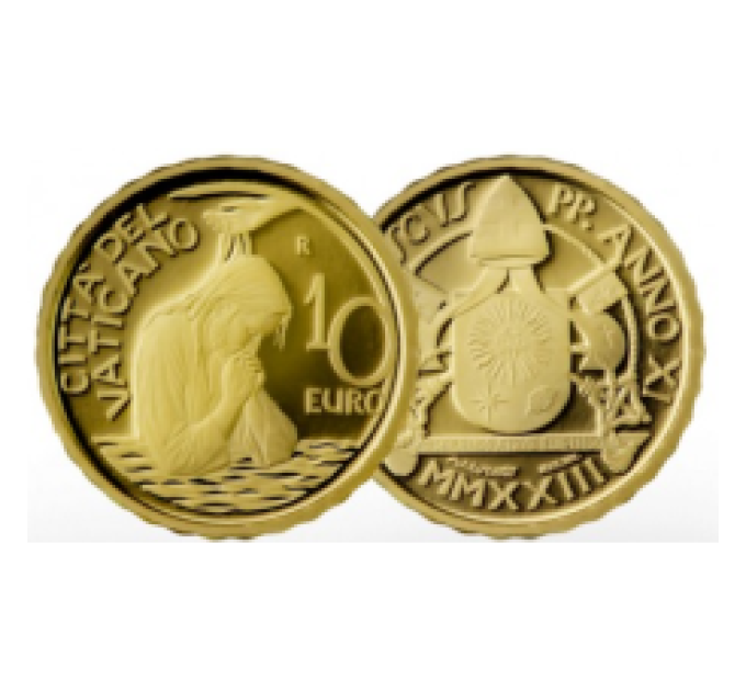 Vaticano 10 euro oro proof 2023 - Battesimo  
