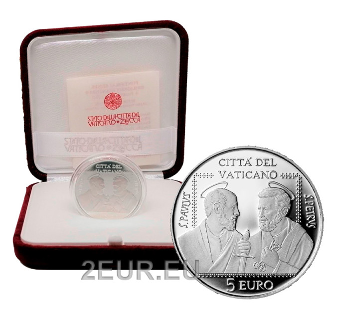 Vaticano 5 euro argento proof 2021 - 50° Anniversario dell'Associazione San Pietro e San Paolo