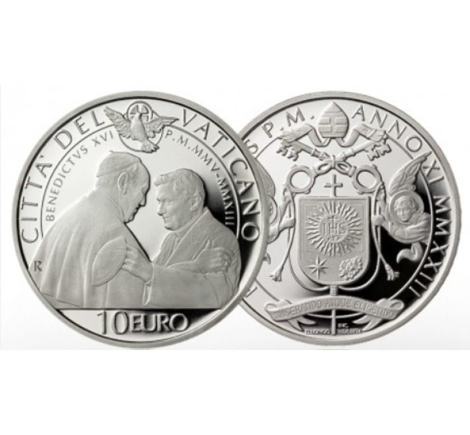 Vaticano 10 euro argento proof 2023 - BENEDETTO XVI