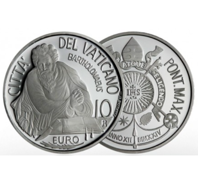 Vaticano 10 euro argento proof 2024 - S. BARTOLOMEO