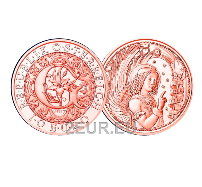  Austria Moneta da 10 euro 2017 - Angelo custode Gabriele