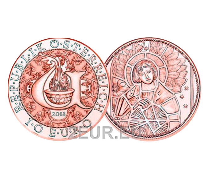  Austria Moneta da 10 euro 2018 - Uriel - angelo della luce
