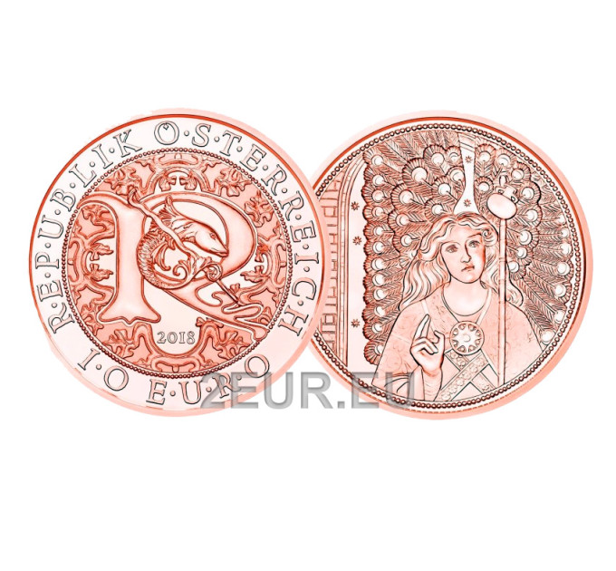  Austria Moneta da 10 euro 2018 - Rafael - angelo guaritore