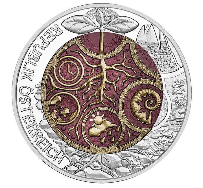 Austria 25 euro Moneta d'argento al niobio 2024 - Edaphon