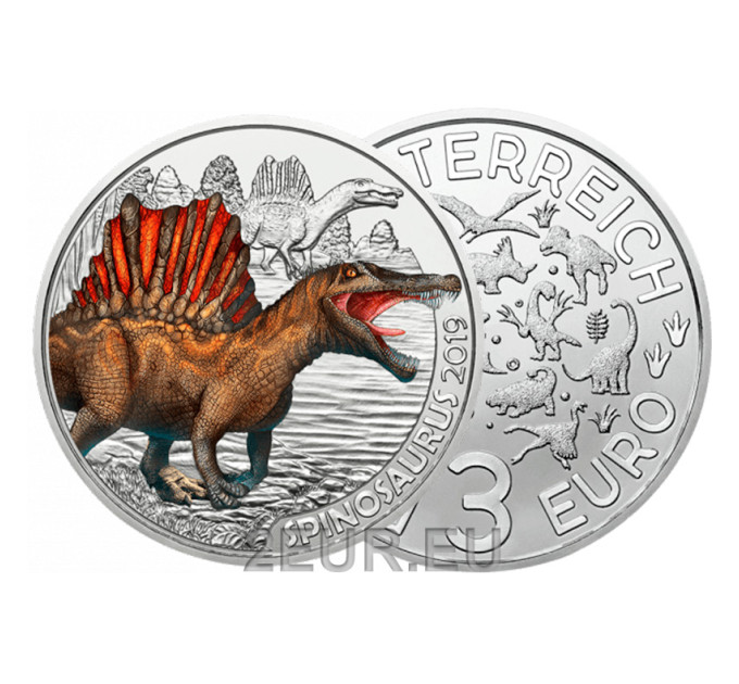 Austria 3 euro moneta 2019 - Spinosauro