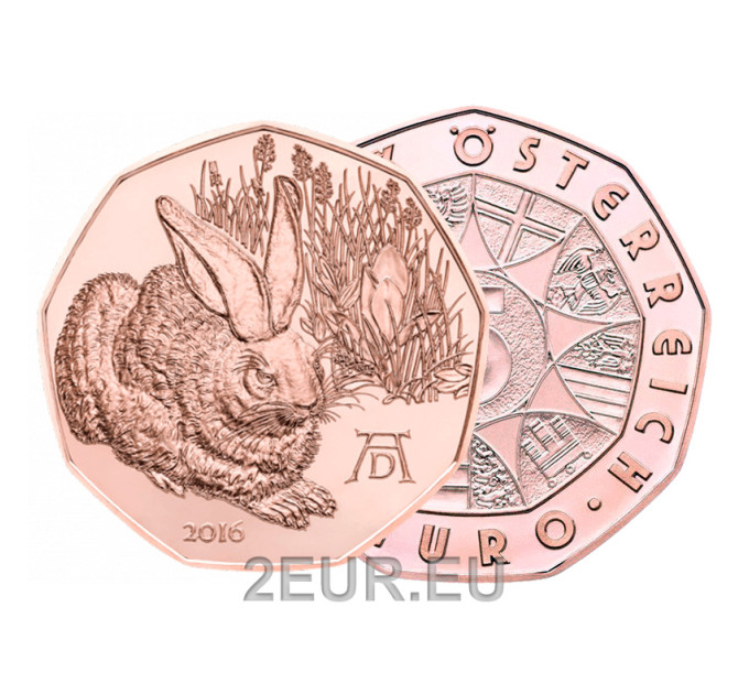 Austria 5 euro moneta 2016 - Hare duerer