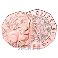 Austria 5 euro moneta 2018 - Coniglietto di Pasqua