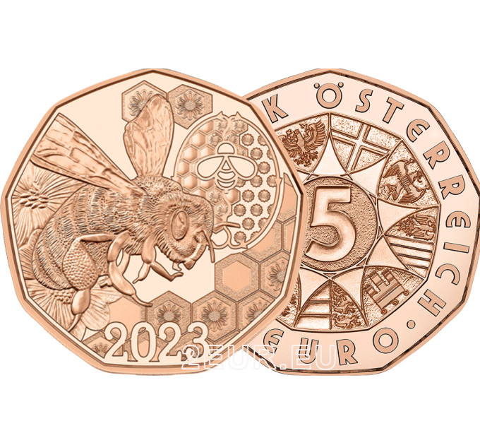 Austria 5 euro 2023 - The Waggle Dance - Api