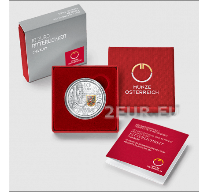 Austria 10 euro Moneta d'argento Proof 2019 - CAVALLERIA