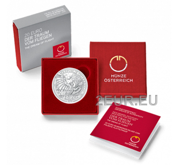 Austria 20 euro Moneta d'argento 2019 - Il sogno del volo