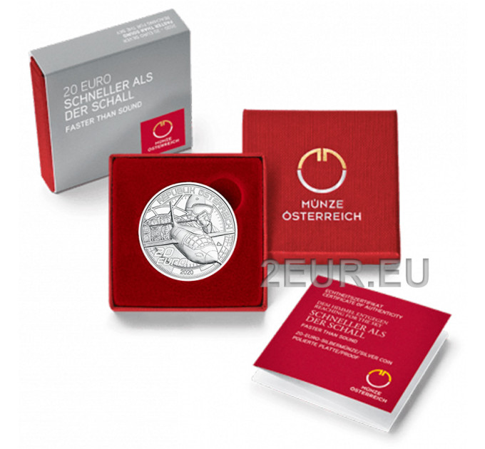 Austria 20 euro Moneta d'argento 2020 - Più veloce del suono