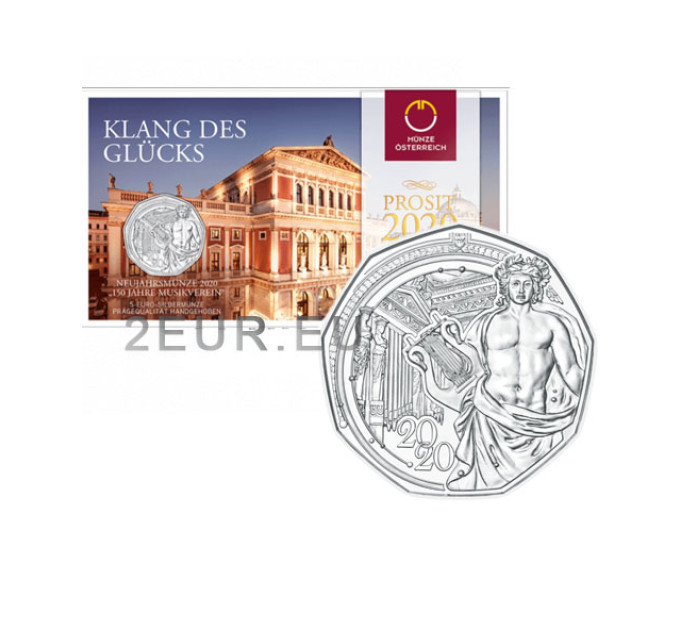 Austria 5 euro Moneta d'argento 2020 - 150 anni di società musicale