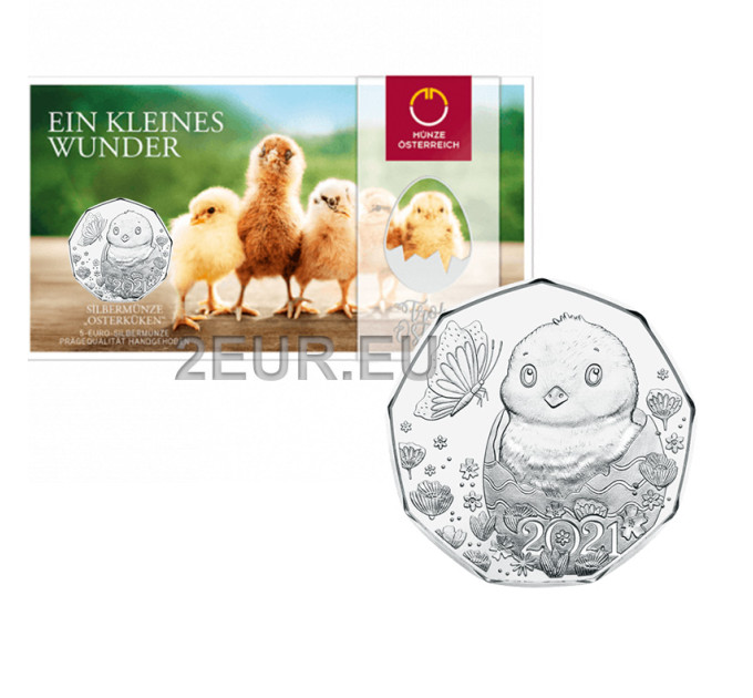 Austria 5 euro Moneta d'argento 2021 - POLLO DI PASQUA