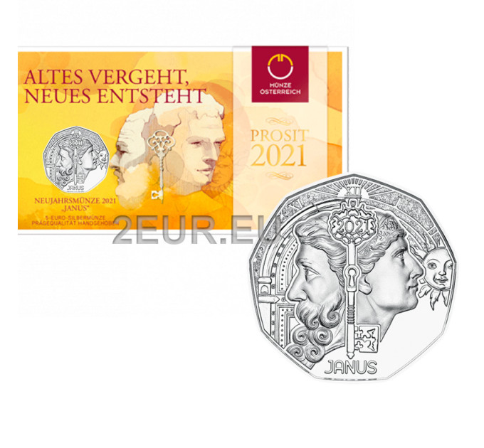 Austria 5 euro Moneta d'argento 2021 - JANUS