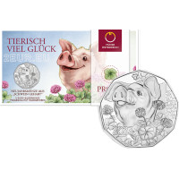 Austria 5 euro Moneta d'argento 2023 - Moneta Capodanno 2023 - MAIALE