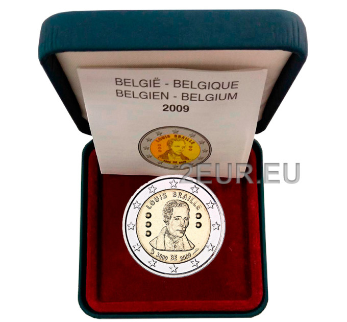 Belgio 2 euro proof 2009 - Louis Braille 