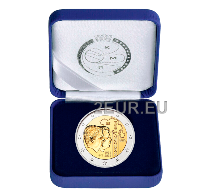 Belgio 2 euro proof 2021 - 100 anni dell'Unione economica Belgio-Lussemburgo