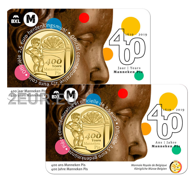 Belgio 2,5 euro BU 2019 - 400 anni manneken pis - FR+NL