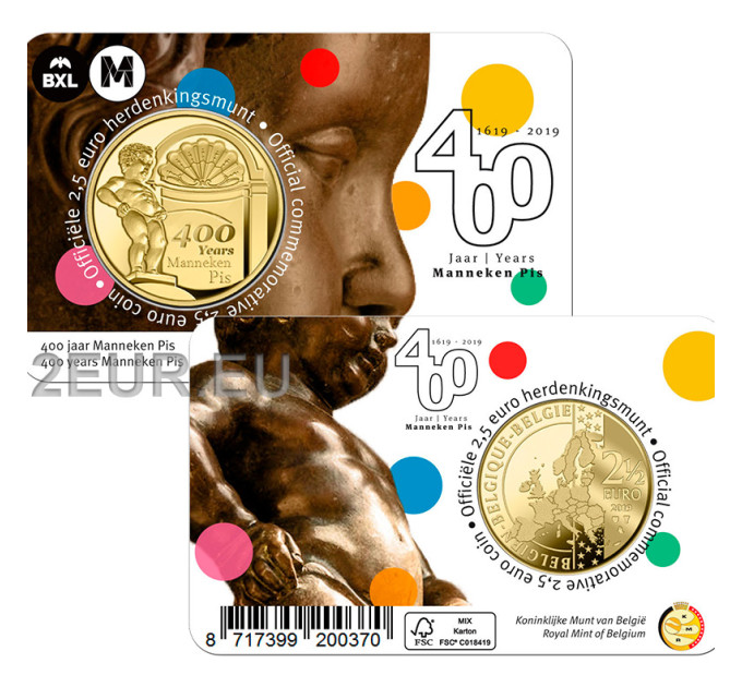 Belgio 2,5 euro BU 2019 - 400 anni manneken pis - NL