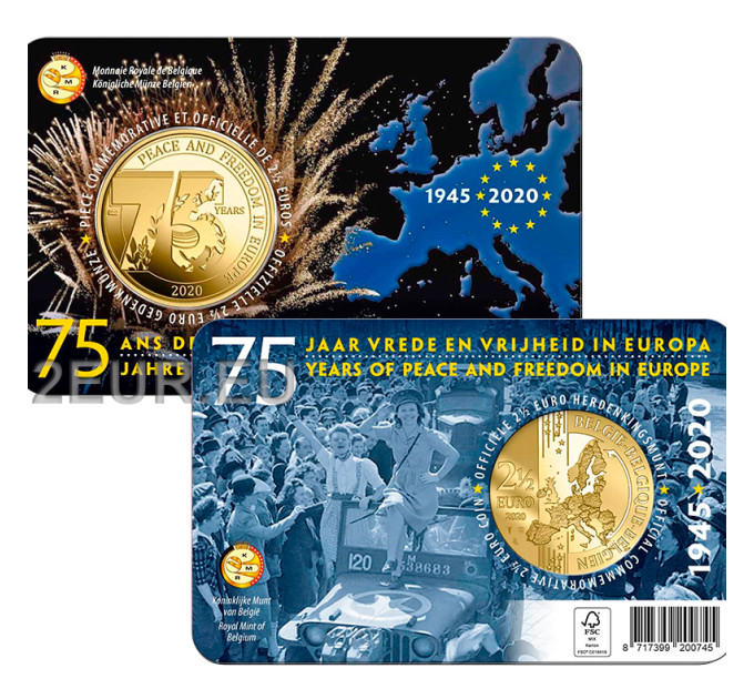 Belgio 2,5 euro BU 2020 - 75 anni di pace e libertà in europa - FR