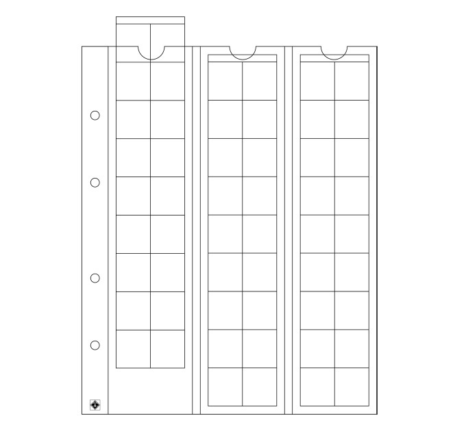FOGLIO MONETE - OPTIMA (LEUCHTTURM) - 54 MONETE fino a 20 mm Ø, trasparente