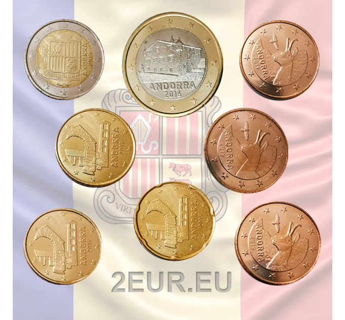 Andorra Serie di monete in euro mix UNC 2016-2020