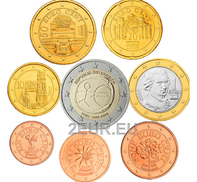 Austria Set di monete in euro UNC 2009