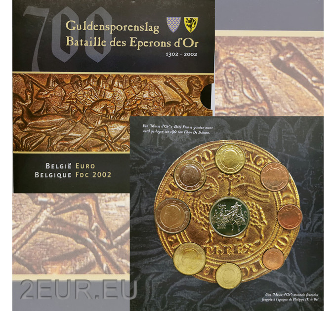 Belga set euro BU  2002 - 700 anni La battaglia degli speroni d'oro