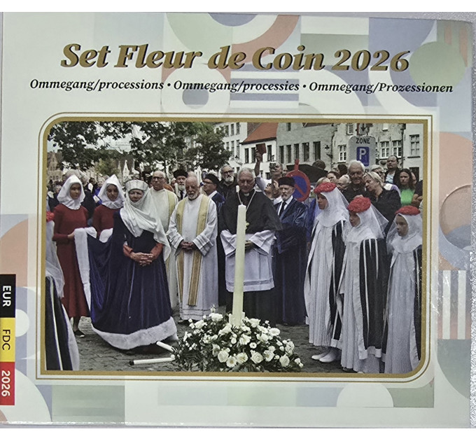 Belgium euro set BU 2026 - folklore belga - Ommegang/processioni