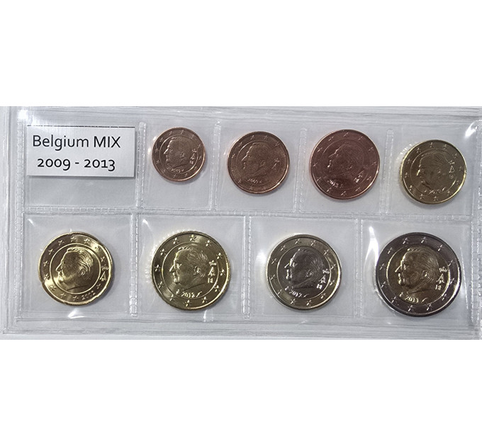 Belgium euro set UNC 2009 -2013 MIX