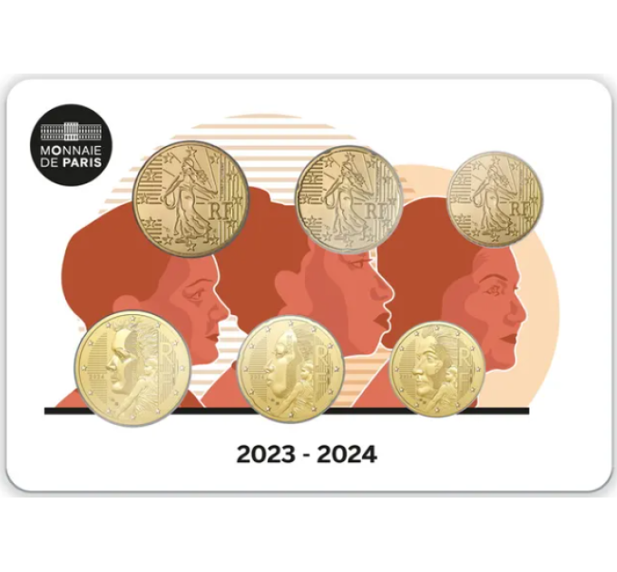 Francia FDC set 2024 - Set di monete in euro - NUOVE PARTITE NAZIONALI