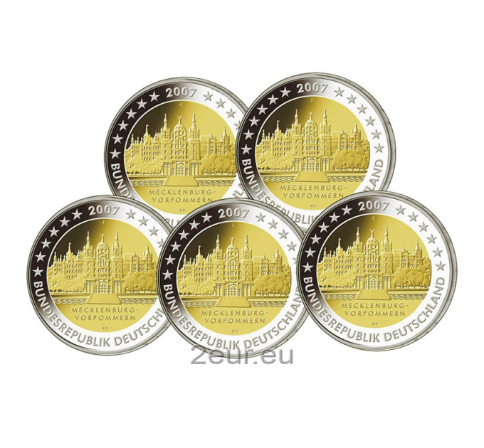 Germania 2 euro UNC 2007 - Castello di Schwerin - ADFGJ