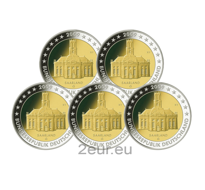Germania 2 euro UNC 2009 - Saarland - Ludwigskirche Saarbrücken - ADFGJ