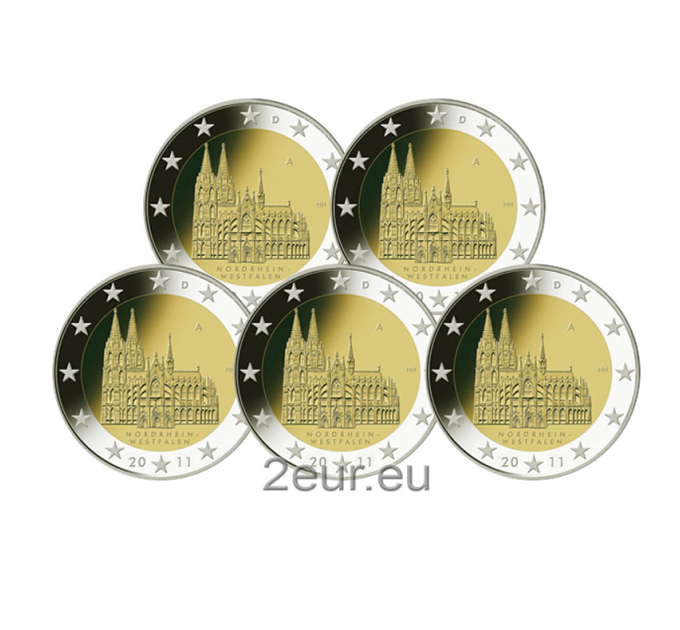 Germania 2 euro UNC 2011 - Renania settentrionale-Vestfalia - Cattedrale di Colonia - ADFGJ