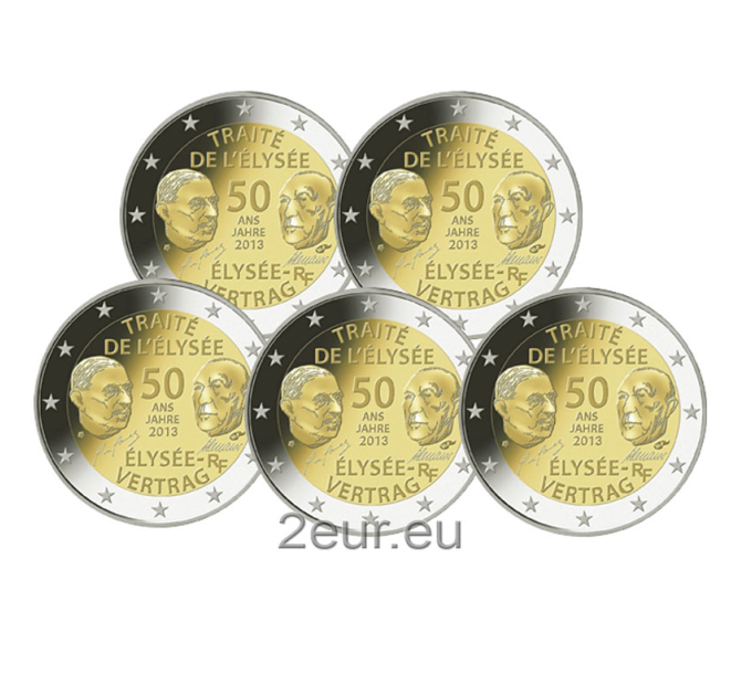 Germania 2 euro UNC 2013 - 50 anni del Trattato dell'Eliseo - ADFGJ