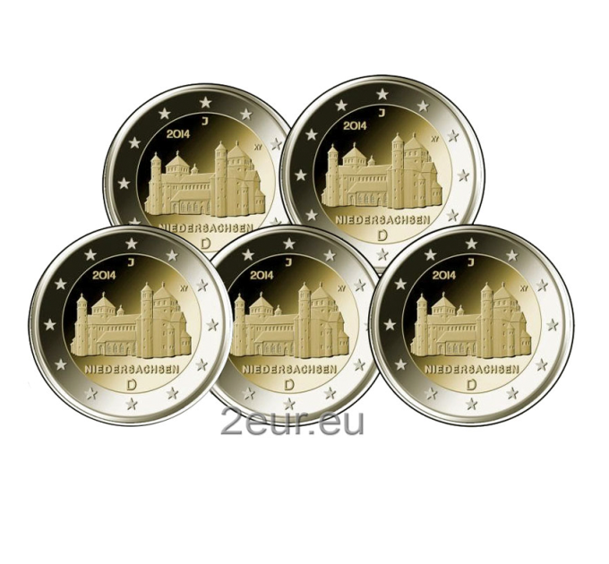 Germania 2 euro UNC 2014 - Bassa Sassonia - Chiesa di San Michele Hildesheim - ADFGJ