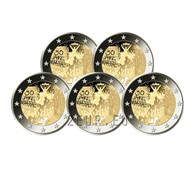 Germania 2 euro UNC 2019 - 30 anni dalla caduta del muro di Berlino - ADFGJ