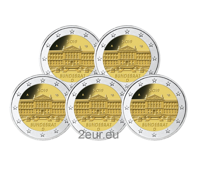 Germania 2 euro UNC 2019 - 70 anni dalla costituzione del Consiglio federale - Bundesrat - ADFGJ