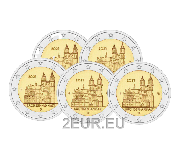 Germania 2 euro UNC 2021 - Sassonia-Anhalt - Cattedrale di Magdeburgo - ADFGJ