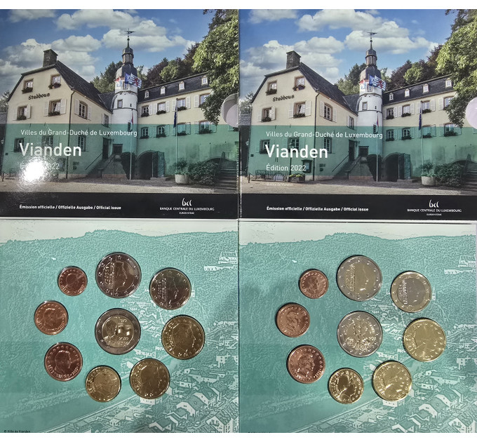 Lussemburgo euro set BU 2022 - Vianden - 50 anni di bandiera lussemburghese