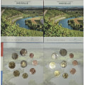 Lussemburgo euro set BU 2025 - Città di Moselle - 2 Euro Schuman + 25° del trono di Henri