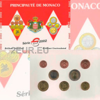 Monaco FDC set 2002 - Serie di monete in euro