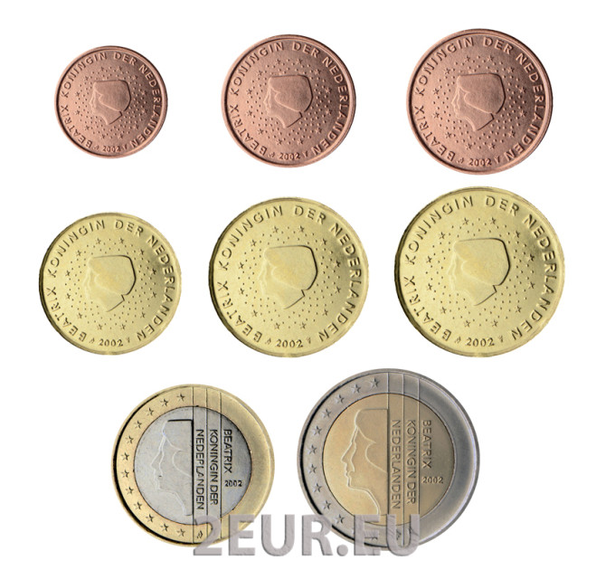 Olanda Serie di monete in euro UNC 2002