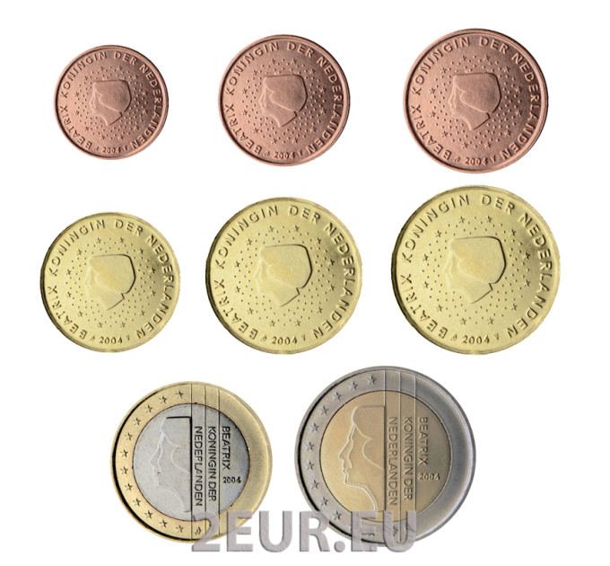 Olanda Serie di monete in euro UNC 2004