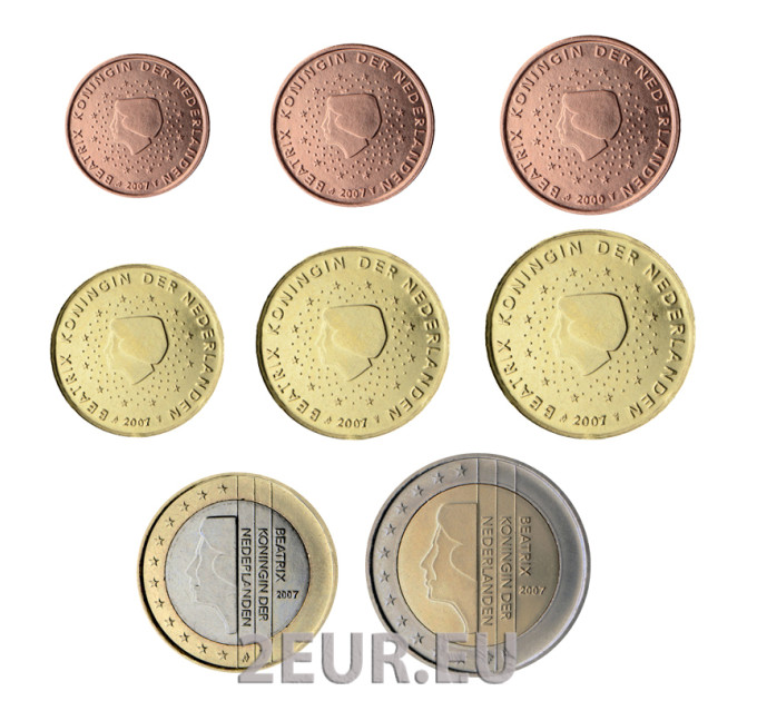 Olanda Serie di monete in euro UNC 2007