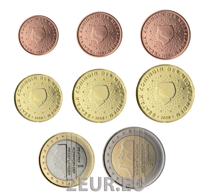 Olanda Serie di monete in euro UNC 2008