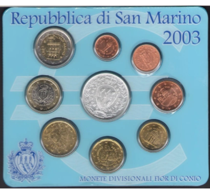 San Marino Euro set BU + Moneta Argento da 5 euro 2003