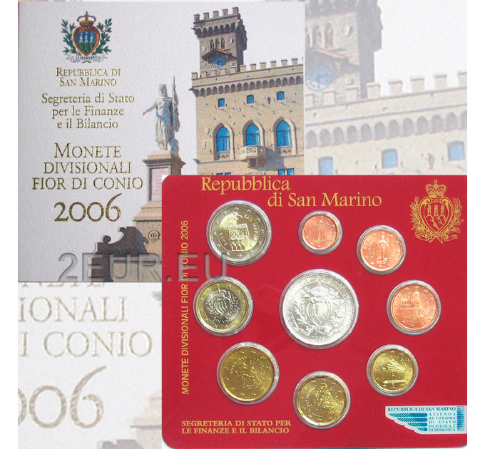 San Marino Euro set BU + Moneta Argento da 5 euro 2006