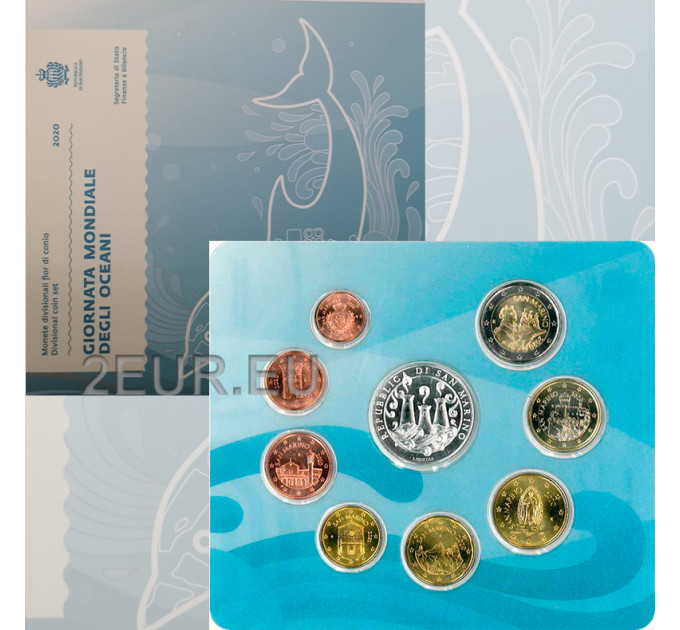 San Marino Euro set BU + Moneta Argento da 5 euro 2020